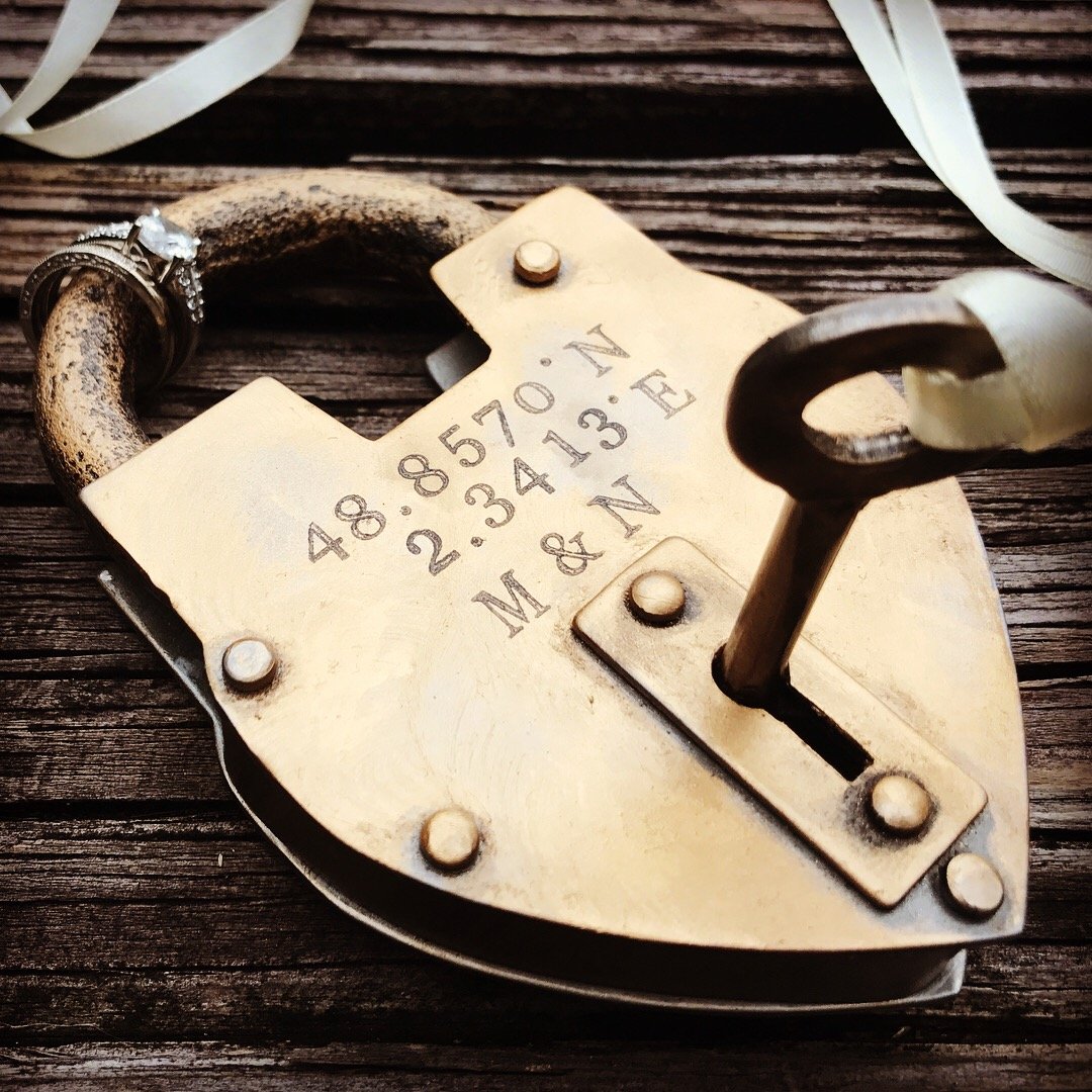 antique gold padlock