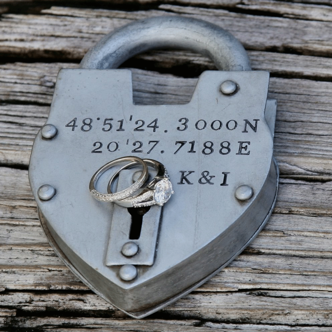 antique silver padlock
