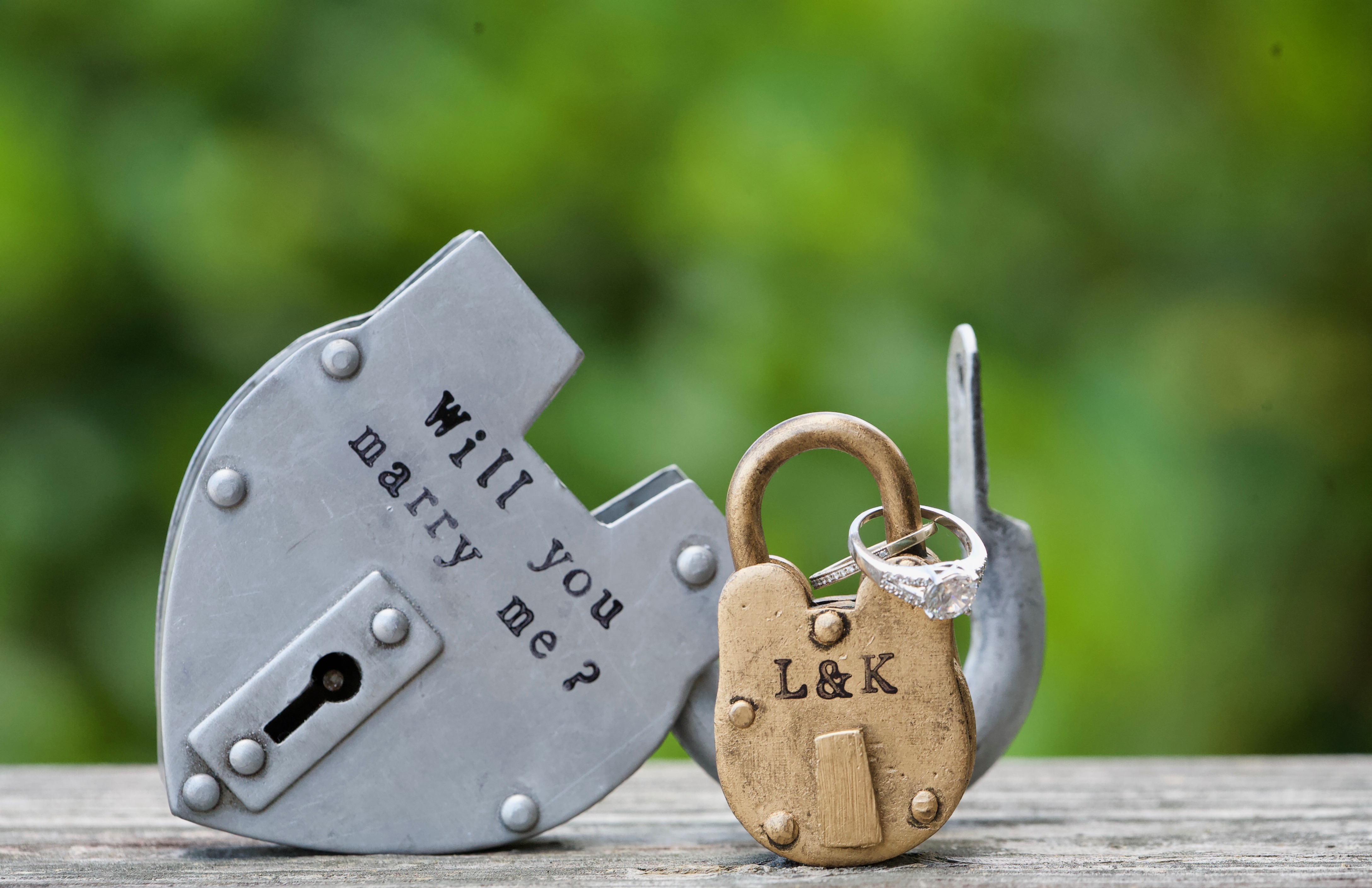 Personalized Couple Love Locks With Two Keys